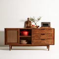 Credenza contenitore in legno, colore legno naturale