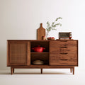 Credenza contenitore in legno, colore legno naturale