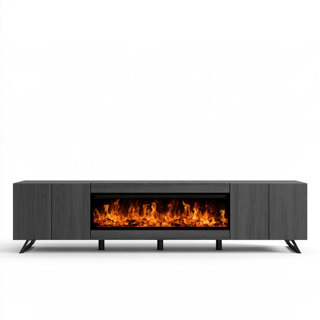Credenza moderna dalle linee essenziali, colore grigio scuro